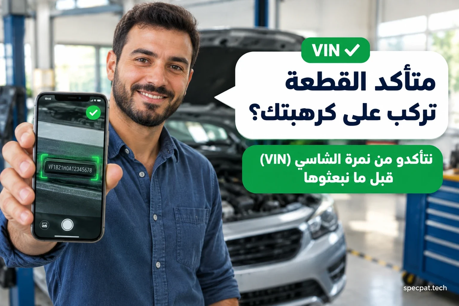 متأكد القطعة تركب على كرهبتك؟ نتأكدو من نمرة الشاسي (VIN) قبل ما نبعثوها